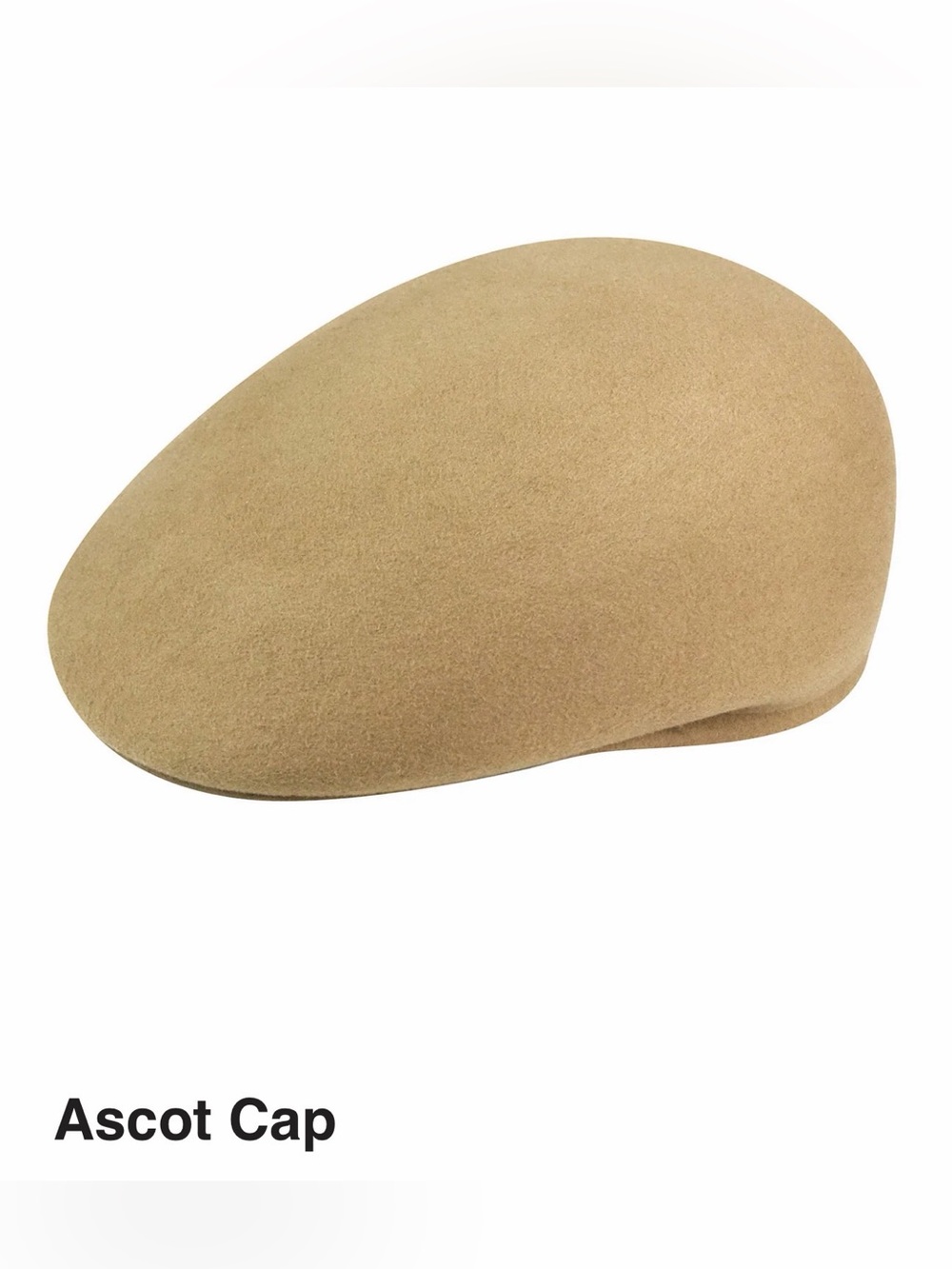 Country Gentleman Ascot Cap 100% Wool Felt Tan Camel Hat XL